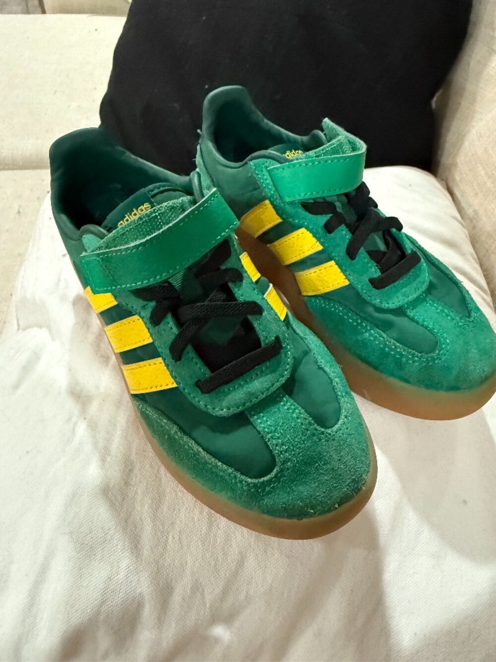 Adidas Barreda Decode Green Yellow US 2 Kids Easy On No-Tie Style